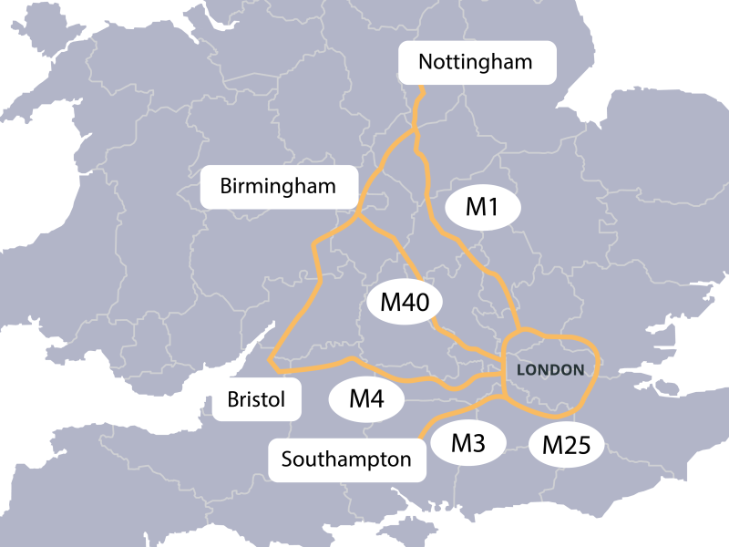 Stepnell developments - Our regions = Targeting Central & Southern England M1: M25 to Nottingham M3: M25 to Southampton M4: M25 to Bristol M40: M25 to Birmingham and all areas in between! Good access to arterial roads and motorways. Close to strong employment and residential areas.